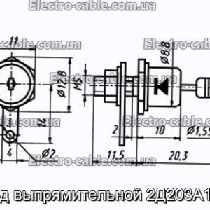 Діод випрямляючої 2Д203А1/ТЕ - фотографія №1.