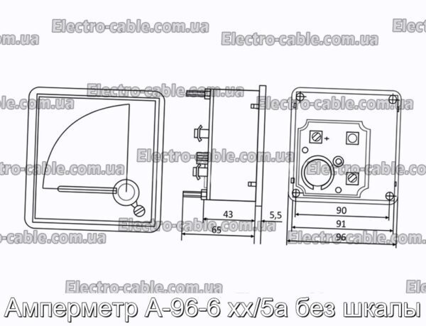 Амперметр А-96-6 хх/5а без шкалы - фотография № 1.