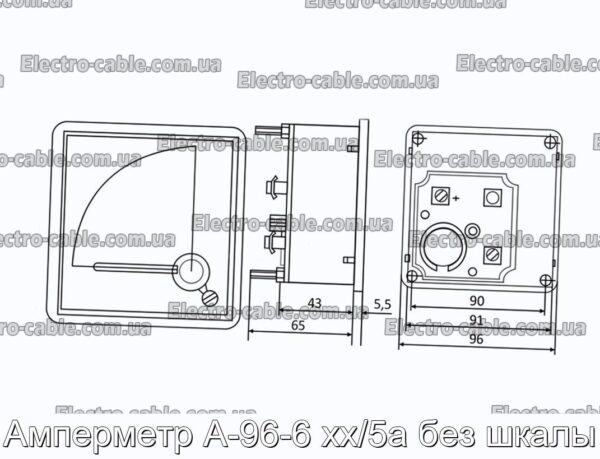 Амперметр А-96-6 хх/5а без шкалы - фотография № 2.