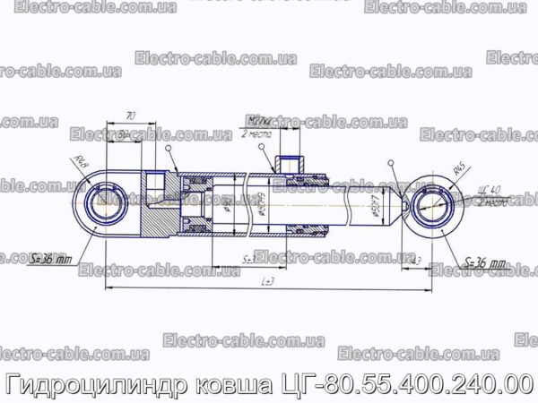 Гидроцилиндр ковша ЦГ-80.55.400.240.00 - фотография № 2.