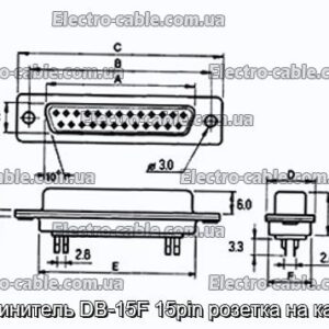 Соединитель DB-15F 15pin розетка на кабель - фотография № 1.