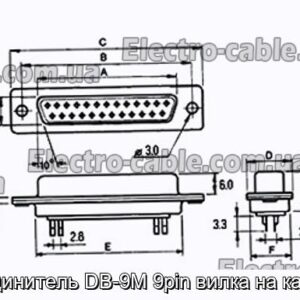 Соединитель DB-9M 9pin вилка на кабель - фотография № 1.