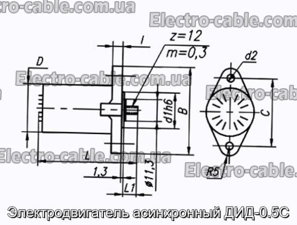 Электродвигатель асинхронный ДИД-0.5С - фотография № 1.