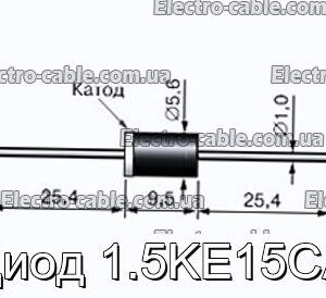 Діод 1.5KE15CA - фотографія №1.