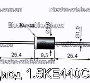 Диод 1.5KE440CA - фотография № 1.