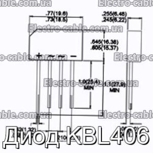 Диод KBL406 - фотография № 1.