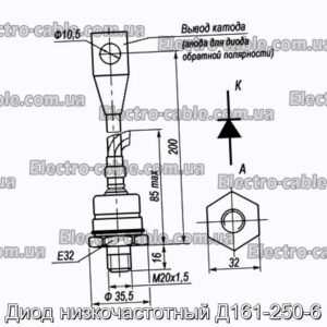 Диод низкочастотный Д161-250-6 - фотография № 1.