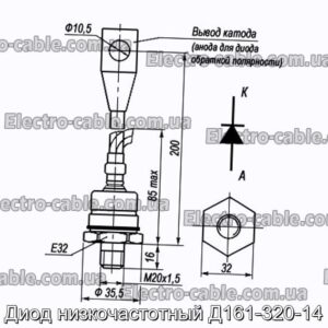 Діод низькочастотний Д161-320-14 - фотографія №1.