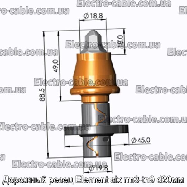 Дорожный резец Element six rm3-tn9 d20мм - фотография № 1.