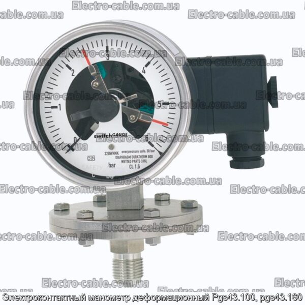 Электроконтактный манометр деформационный Pgs43.100, pgs43.160 - фотография № 1.