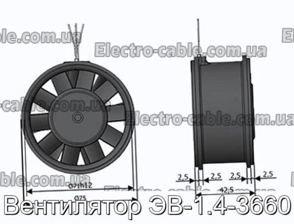 Вентилятор ЭВ-1.4-3660 - фотография № 1.