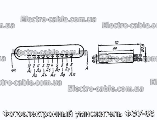 Фотоэлектронный умножитель ФЭУ-68 - фотография № 1.