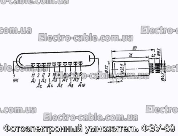 Фотоэлектронный умножитель ФЭУ-69 - фотография № 1.