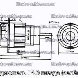 Соединитель Г4.0 гнездо (зелёный) - фотография № 1.