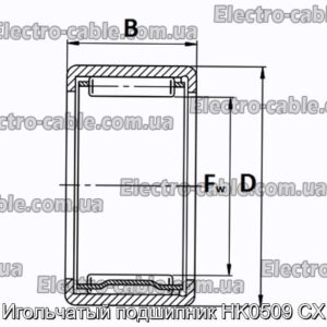 Игольчатый подшипник HK0509 CX - фотография № 1.