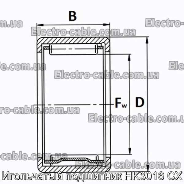 Игольчатый подшипник HK3016 CX - фотография № 1.