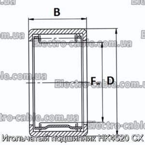 Игольчатый подшипник HK4520 CX - фотография № 1.