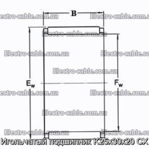 Игольчатый подшипник K25x30x20 CX - фотография № 2.