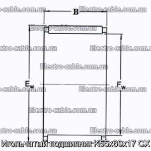 Игольчатый подшипник K55x60x17 CX - фотография № 1.