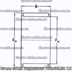 Игольчатый подшипник K60x65x20 CX - фотография № 2.