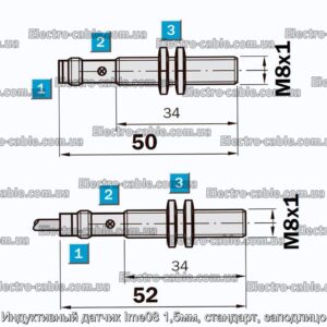 Индуктивный датчик Ime08 1,5мм, стандарт, заподлицо - фотография № 1.