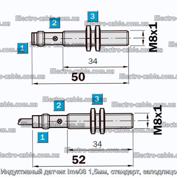 Индуктивный датчик Ime08 1,5мм, стандарт, заподлицо - фотография № 1.