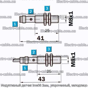 Индуктивный датчик Ime08 2мм, укороченный, заподлицо - фотография № 2.