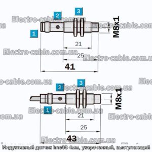 Индуктивный датчик Ime08 4мм, укороченный, выступающий - фотография № 1.