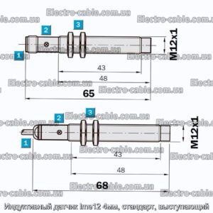 Индуктивный датчик Ime12 4мм, стандарт, выступающий - фотография № 2.