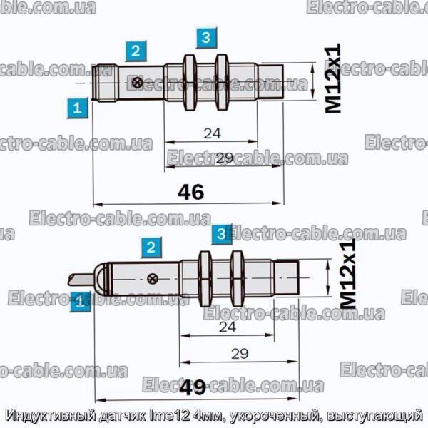 Індуктивний датчик Ime12 4мм, укорочений, виступаючий – фотографія №2.