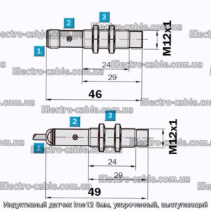 Індуктивний датчик Ime12 8мм, укорочений, виступаючий – фотографія №2.