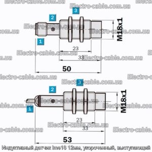 Індуктивний датчик Ime18 12мм, укорочений, виступаючий – фотографія №2.