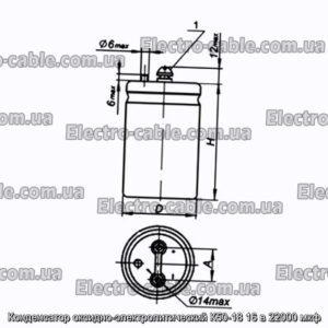 Конденсатор оксидно-электролитический К50-18 16 в 22000 мкф - фотография № 1.
