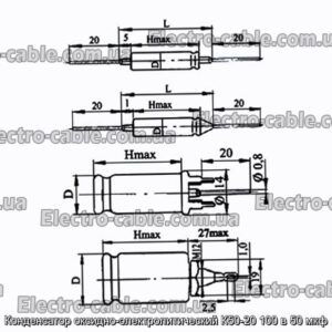 Оксиф-електролітичний конденсатор K50-20 100 у 50 мкФ-фотоотографії № 1.