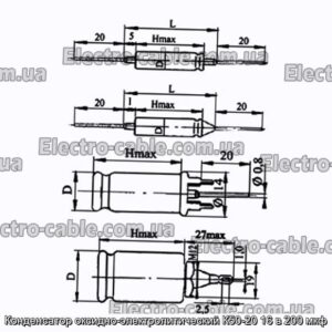 Оксиф-електролітичний конденсатор K50-20 16 у 200 мкФ-фотоотографії № 1.