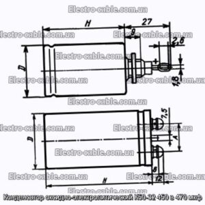 Оксиф-електролітичний конденсатор K50-32 450 в 470 мкФ-фотоотографії № 1.