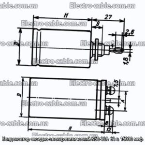 Оксиф-електролітичний конденсатор K50-32A 63 у 15 000 мкФ-фотоотографії № 1.
