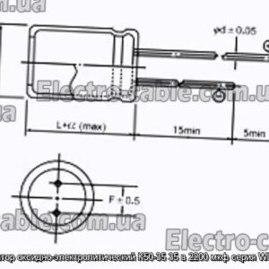 Конденсатор оксидно-электролитический К50-35 35 в 2200 мкф серия WL Jamicon - фотография № 1.