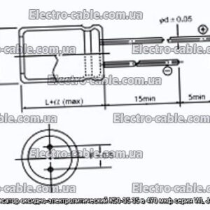 Конденсатор оксидно-электролитический К50-35 35 в 470 мкф серия WL Jamicon - фотография № 1.