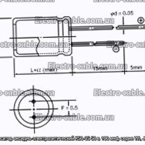 Конденсатор оксидно-электролитический К50-35 50 в 100 мкф серия WL Jamicon - фотография № 1.