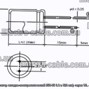 Конденсатор оксидно-электролитический К50-35 6.3 в 820 мкф серия WL Jamicon - фотография № 1.