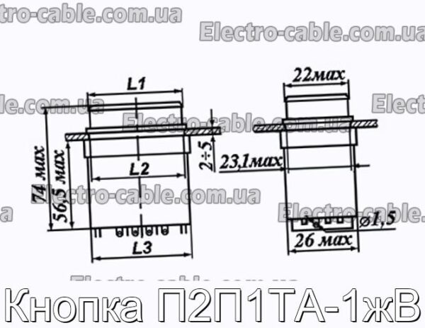 Кнопка П2П1ТА-1жВ - фотография № 1.