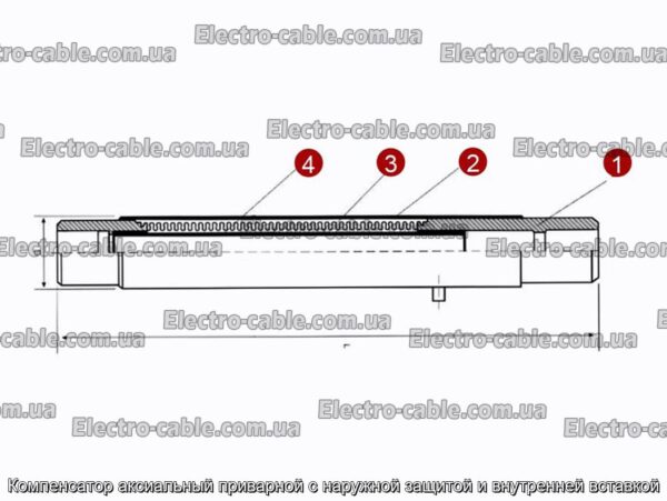 Компенсатор аксиальный приварной с наружной защитой и внутренней вставкой - фотография № 3.