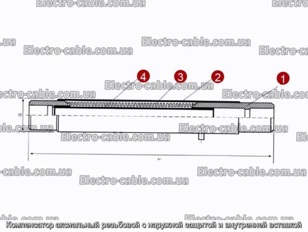 Компенсатор аксиальный резьбовой с наружной защитой и внутренней вставкой - фотография № 3.