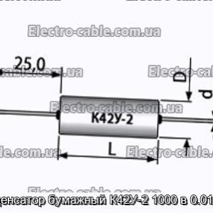 Конденсатор паперовий К42У-2 1000 0.01 мкф - фотографія № 1.