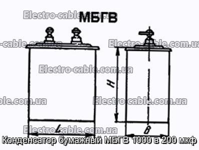 Конденсатор паперовий МБГВ 1000 у 200 мкФ - фотографія №1.