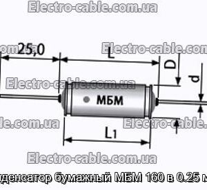 Конденсатор бумажный МБМ 160 в 0.25 мкф - фотография № 1.