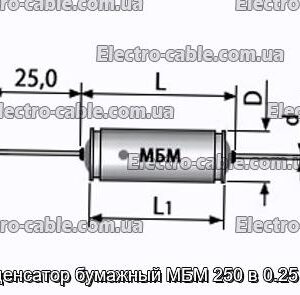 Конденсатор бумажный МБМ 250 в 0.25 мкф - фотография № 1.