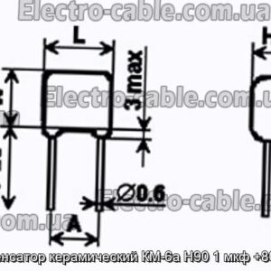Конденсатор керамический КМ-6а Н90 1 мкф +80-20% - фотография № 1.