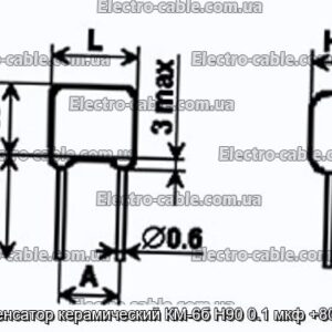 Конденсатор керамический КМ-6б Н90 0.1 мкф +80-20% - фотография № 1.